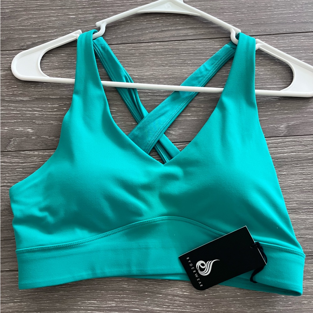 Ryderwear Teal Cross-Back Sports Bra